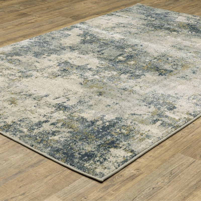 Bryant Distressed Abstract Indoor Area Rug Beige/Teal - Captiv8e Designs, 4 of 12
