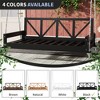 COWLOWN Acacia Wood Twin-Size Hanging Swing Bed, 350lb Capacity for Outdoor Lounging - 4 of 4
