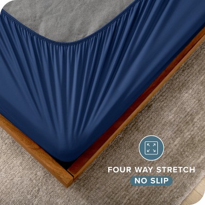 Twin Dark Blue Polyester Stretch Box Spring Cover
