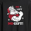 Men's - Instant Message - Santa No Lift No Gift Christmas Long Sleeve Graphic T-Shirt - 2 of 4