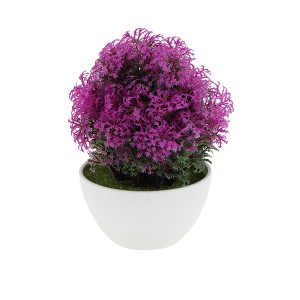 Unique Bargains Artificial Plants Frosted Pine Topiary Plastic 2.17"x2.17"x6.69" 1 Pc - 1 of 4