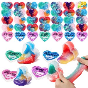 Joyfy 30 Packs Galaxy Slime Hearts, Slime Kit Gifts for Kids Classroom Exchange, School Prizes, Easter Basket Stuffers, Easter Party Favors - 1 of 4