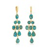 Ross-Simons Turquoise Chandelier Earrings in 18kt Gold Over Sterling - 3 of 4