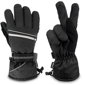 SUN CUBE Ski Gloves Men Women, Waterproof Thermal Winter Snow, 3M Thinsulate Pocket Cold Weather Outdoor Snowboard - 1 of 4