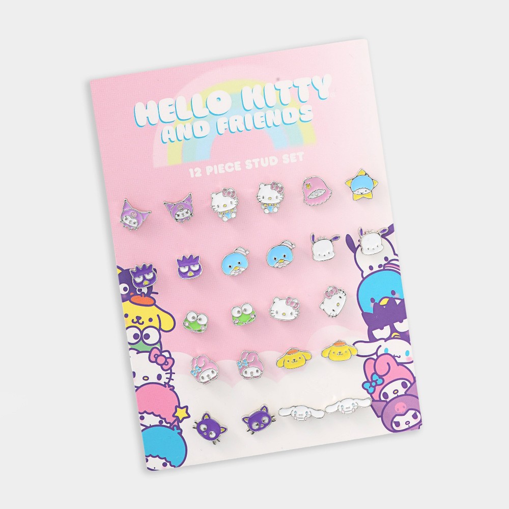 Photos - Earrings Girls' 12pk Hello Kitty and Friends Earring Set