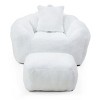 Oversized Bean Bag Chair with Footstool, Big Comfy Floor Sofa for Adults & Kids, Stuffed Lounge Seat for Bedroom or Living Room-The Pop Home - 4 of 4