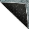 Teal Blue Aqua And Charcoal Abstract Washable Indoor Outdoor Area Rug - 4 of 4