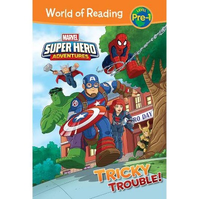  Marvel Super Hero Adventures: Tricky Trouble! - (World of Reading Level Pre-1) by  Alexandra West (Hardcover) 