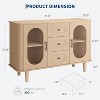TackView 47" Modern Farmhouse Sideboard Buffet Cabinet with Fluted Glass Doors & 3 Drawers, Coffee Bar with Adjustable Shelves - 3 of 4
