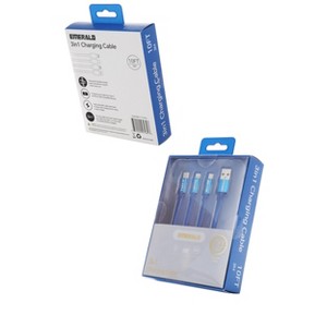 Emerald 10ft 3-in-1 Braided USB-A to Lightning, Type-C & Micro USB Fast Charging & Data Syncing Cable - 1 of 4