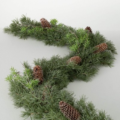 72"L Sullivans Artificial Soft Touch Dusted Pine Christmas Garland, Green, Indoor Christmas Decor