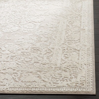 Elegant Floral Essence Hand-Knotted Beige/Cream Square Area Rug