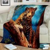 Lomsoe Vintage Tiger Print Flannel Throw BlanketLightweight Flannel Bed All-Season Cozy Plush Blanket Christmas Gift. - 2 of 4