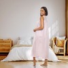 ADR Women's Cotton Nightgown, Sleeveless Lace Trim Button Up Long Vintage Night Dress Gown - 3 of 4