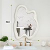 Beautyolove 24 in. W x 32 in. H Irregular Beige Flannelette Framed Wall Mirror Asymmetrical Decorative Wall Mirror - 4 of 4