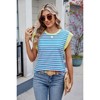 Clearlove Womens Tops Summer Cap Sleeve Pullover Crew Neck Tank Tops Basic Tee Shirts Casual Striped Loose Fit Clothes - 3 of 4