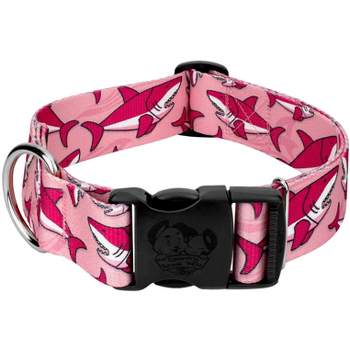 Country Brook Petz 1 1/2 Inch Deluxe Pink Sharks Dog Collar
