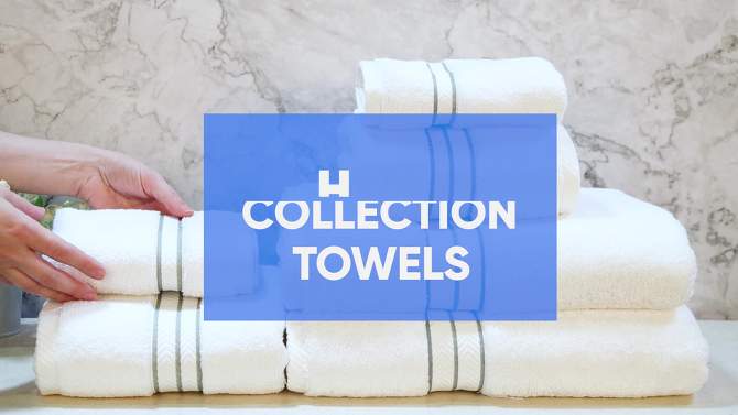 Premium Cotton Solid Plush Heavyweight Hotel Luxury Towel Set by Blue Nile Mills, 2 of 7, play video