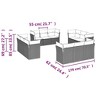 vidaXL 12 Piece Patio Sofa Set with Cushions Beige Poly Rattan - Beige and Cream Without Table - 3 of 4