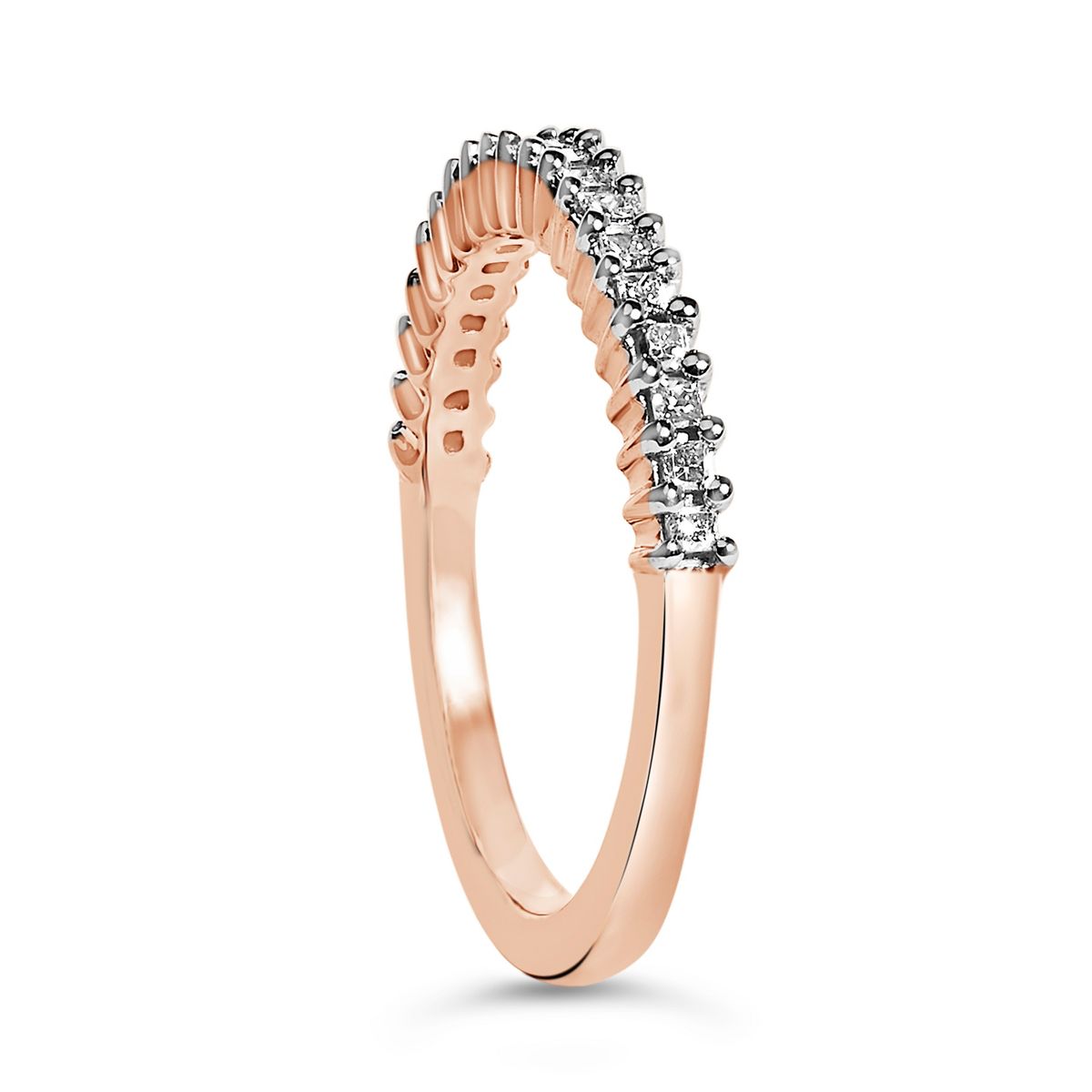Haus of Brilliance 10K Rose Gold Plated Sterling Silver 1/3 Cttw Diamond Band Ring - thumbnail 4