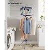 SONGMICS 2-Tier Clothes Drying Rack 72" Foldable Laundry Drying Rack with 27 Clips 3 Rotatable Arms Stainless Steel - 2 of 4