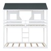 PAGED Metal Housebed Bunk Bed Loft Bed, Twin over Twin Bed Frame with Slide, Ladder and Guardrail for Kids, Teens - 3 of 4