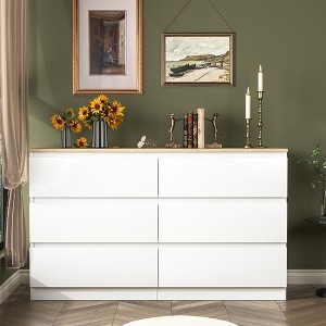 Hommoo 47.25'' W 6 - Drawer Dresser White - 1 of 4