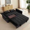 MAYEERTY 55.5" 3-in-1 Foldable Sofa Bed, Modern Velvet Double Sofa with Adjustable Back Storage Bag and Pillow Hidden Living Room Laptop Desk Black - 3 of 4