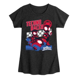 Girls' - Marvel - Spider-Man And His Amazing Friends Techno Racer Morales Fitted Short Sleeve Graphic T-Shirt - 1 of 4