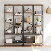 Industrial Geometric Bookcase with 6-Tier Staggered Shelves - 69.48" Tall, Metal Frame, Vintage Style, Multi-Functional Storage, 25lb/Shelf Capacity - 4 of 4
