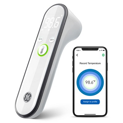 GE Truvitals Wireless Digital Forehead Thermometer for Adults, Kids and Babies, No Touch Instant Reading, LCD Screen & Tracking App (TM4000)