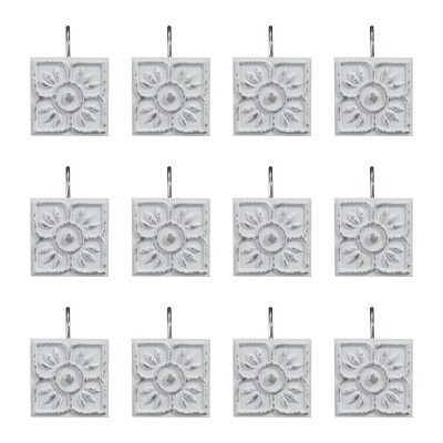 Distressed Tile Shower Curtain Hook Set of 12