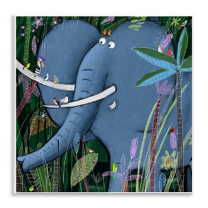Stupell Industries Elephant Safari Illustration Children's Tropical Jungle Animal Wall Plaque Art - 1 of 4