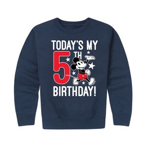 Girls' - Disney - Today's My 5th Birthday Graphic Long Sleeve Fleece Sweatshirt - 1 of 4