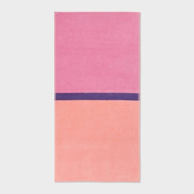 XL 'WOW' Reversible Beach Towel Peach/Pink/Purple - Sun Squad™