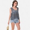 Anna-Kaci Women's Crochet Sleeveless Tank Top with Floral Open Knit Pattern and Scalloped Hem Detail - 3 of 4