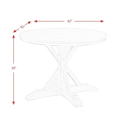 Keaton Rustic Natural Wood Round Dining Table Set with 4 Chairs