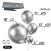 PartyWoo Balloons Metallic Silver Silver 18 12 10 5 Inch 100 pcs - 2 of 4