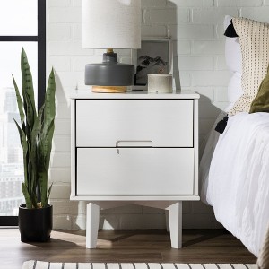 NicBex 2 Drawers Nightstand with Cutout Handles,Bedside Table with Storage Space,Mid-Century Modern Side Table for Bedroom - 1 of 4