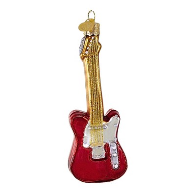 Old World Christmas 4.75 In Red Electric Guitar Music Gibson Fender Instrument Tree Ornaments