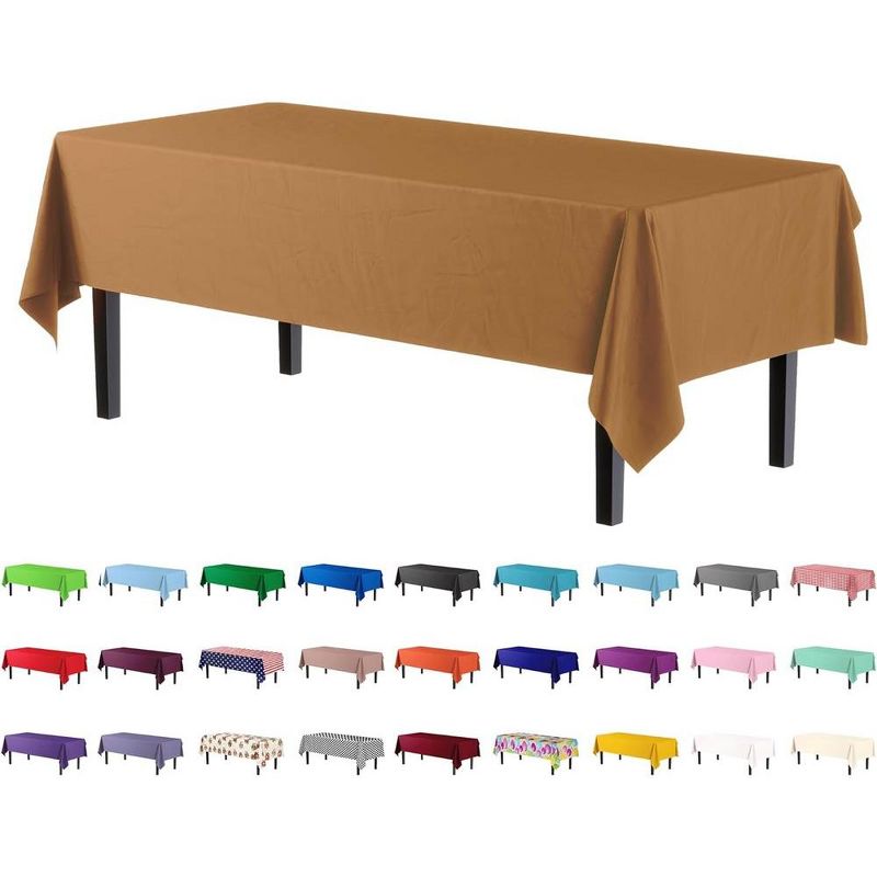 Crown Display 54 in. x 108 in. Plastic Tablecloth - 12 Pack, 1 of 10