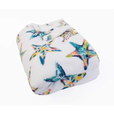 50"x70" Staffi Starfish Printed Loft Fleece Decorative Throw Turquoise - Decor Therapy