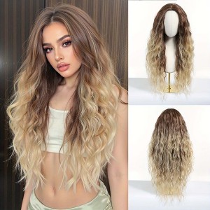 Jessie's Wig Long Wavy Cosplay Wig Brown Gradient Heat Resistant Synthetic Hair Wigs For Women 28 Inch - 1 of 4