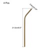 Unique Bargains Smooth Large Cocktail Juice Reusable Metal Straw 4 Pcs - 2 of 4