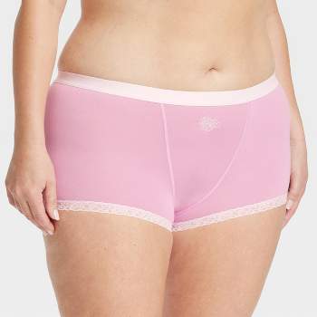 Women's Lace Trim Cotton Boy Shorts Underwear - Auden™
