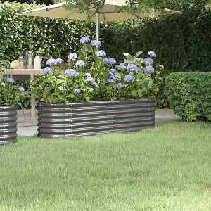 vidaXL Durable Corten Steel Planter - Weather-Resistant Rectangle Raised Bed for Outdoor Planting - 24.4"x11.8"x11.4" - Easy to Assemble Garden Décor - 1 of 4
