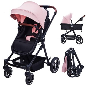 2 in1 Baby Stroller, High Landscape Infant Stroller, Reversible Bassinet Pram Stroller, Pushchair Adjustable Backrest - 1 of 4