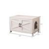 VisioGear Cat Litter Box Enclosure, Litter Box Furniture Hidden with Barn Door, Wooden Cat House, End Table, White, 31.5"*19.7"*19.7" - 3 of 4