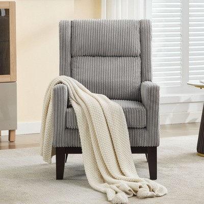 Hyleory Corduroy Leisure Chair with Solid Wood Frame - Timeless Comfort and Style