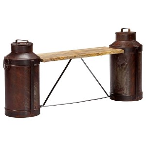 vidaXL Milk Bottle Bench 59.1"x13"x25.2" Solid Mango Wood - 1 of 4